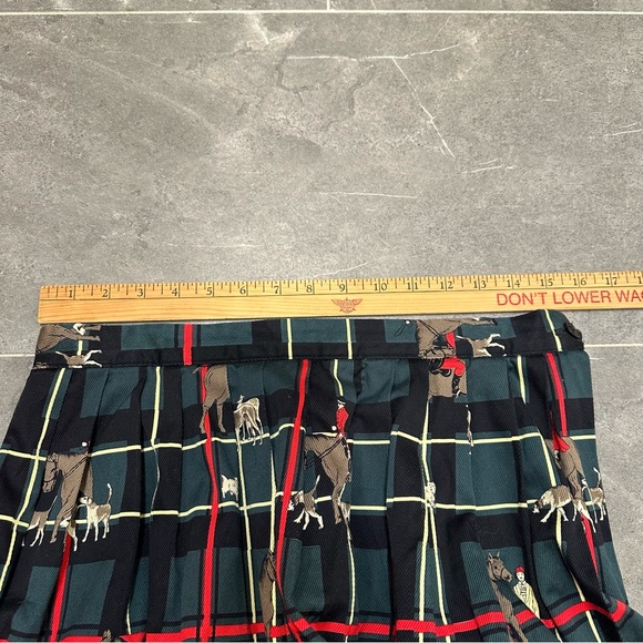 Norman vintage maxi skirt plaid equestrian green red black horse riding - Picture 4 of 11